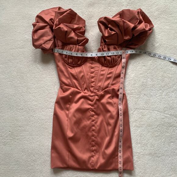 HOUSE OF CB Annabelle Rose Pink Strapless Corset Bustier Ruffle Mini Dress - Picture 14 of 16